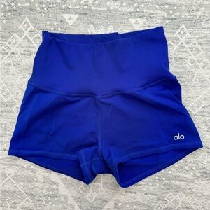 Bright blue Alo Yoga shorts